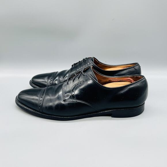 Allen Edmonds Shoes Mens 11 Black Leather Cap Toe Derby Oxford Dress Classic main image 6